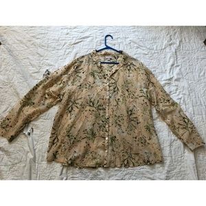 GUC J. Jill Button Down Blouse Silk Blend Sz XL